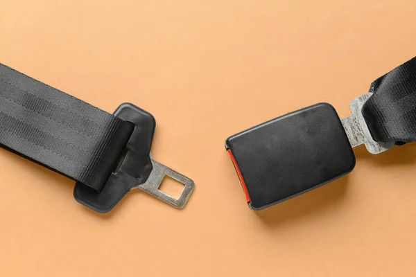 Cintura Sicurezza Auto Sfondo Colore — Foto Stock