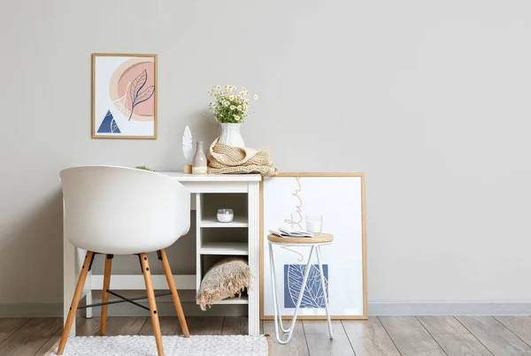 Interior Stylish Room Modern Workplace — Stock Photo, Image