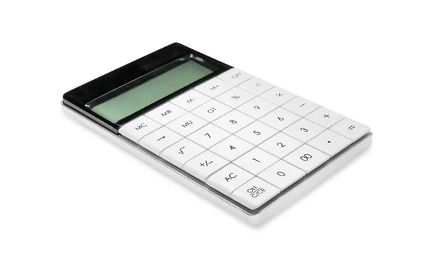 Calculatrice Numérique Moderne Isolée Sur Fond Blanc — Photo