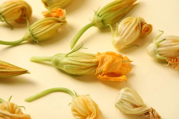 Flowers Zucchini Color Background Closeup — Stock Photo, Image