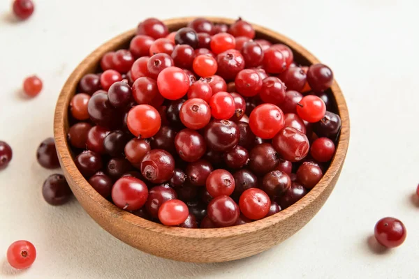 Bowl Healthy Cranberries Light Background — Stock Photo, Image