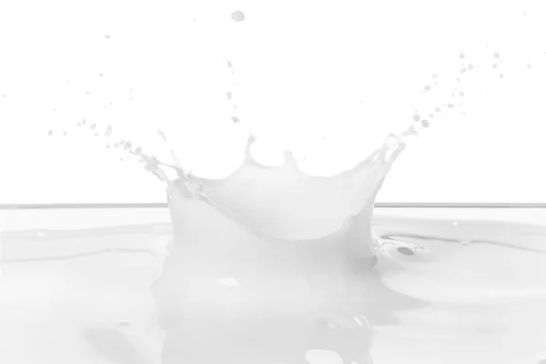 Всплески Молока Белом Фоне — стоковое фото