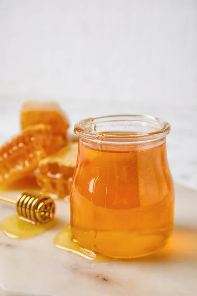 Potje Met Honing Tafel — Stockfoto