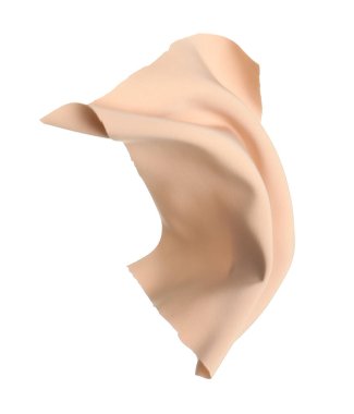 Beyaz arkaplanda uçan ipek kumaş