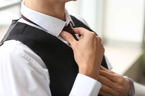 Young Man Stylish Suit Closeup — Stock Photo, Image