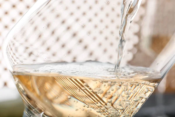 Glass White Wine Table Closeup — Stock Photo, Image