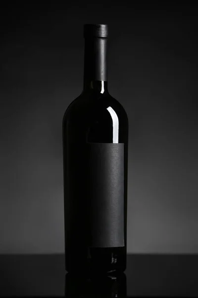 Bottle Wine Black Background — Stock Photo, Image