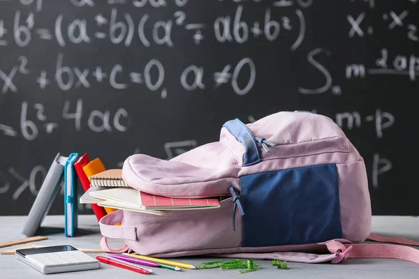 School Backpack Stationery Classroom — Stock Photo, Image