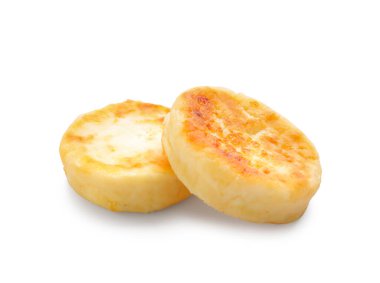 Beyaz arka planda süzme peynirkrep