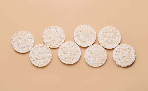 Puffed Rice Crackers Color Background — Stock Photo, Image
