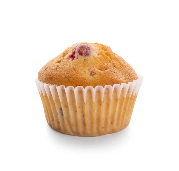 Tasty Cranberry Muffin White Background — Stock Photo, Image