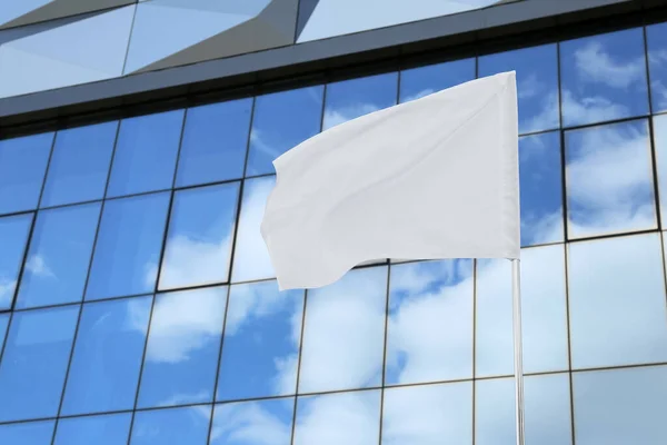 View Waving White Flag Outdoors — Stock Photo, Image