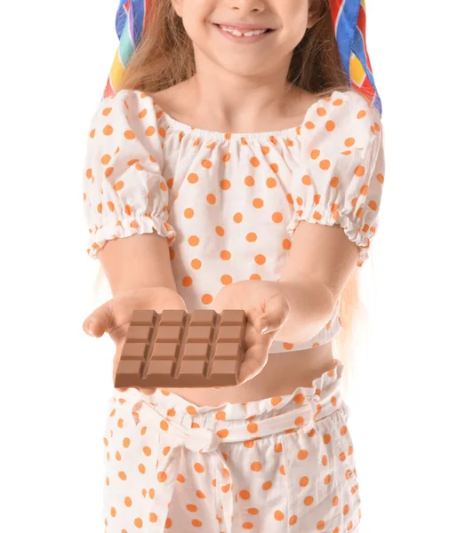 배경에 초콜릿을 귀여운 — 스톡 사진