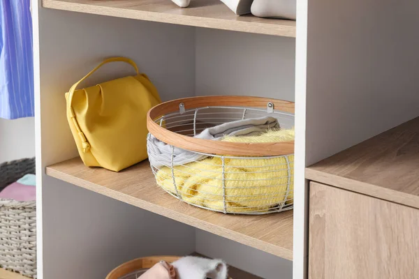 Modern Organizer Clothes Shelf Wardrobe — Stock Photo, Image