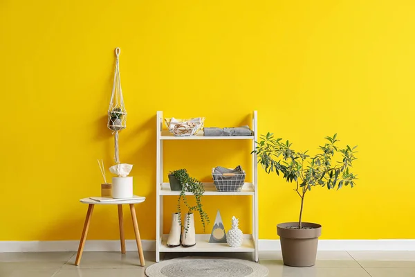 Interior Modern Hallway Shelving Unit Clothes — Stock Photo, Image