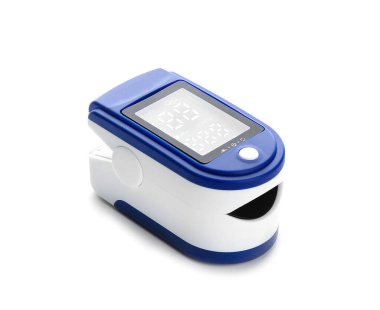 Beyaz arkaplanda nabız oksimetresi