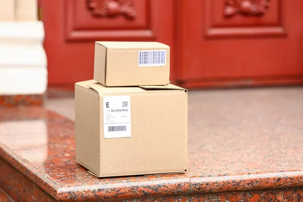 Delivered Parcels Porch Outdoors — Stock Photo, Image