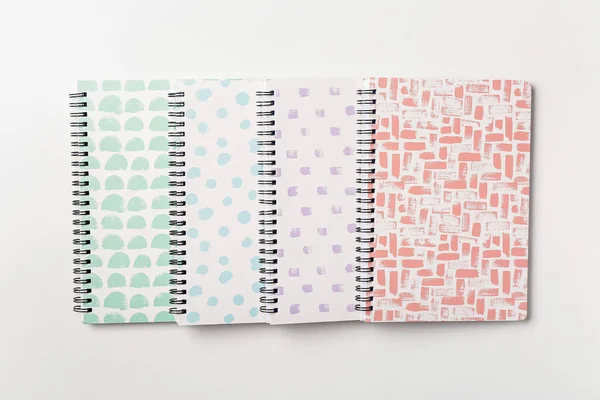 Stylish Notebooks White Background — Stock Photo, Image