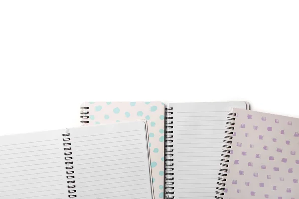 Stilvolle Notizbücher Auf Weißem Hintergrund Nahaufnahme — Stockfoto