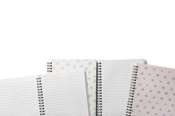 Stylish Notebooks White Background Closeup — Stock Photo, Image