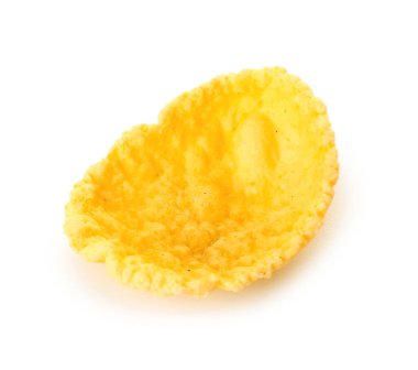 Beyaz arka planda lezzetli mısır gevreği