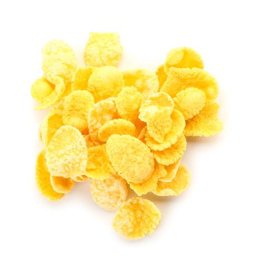 Mısır gevreği beyaz zemin üzerine yığını