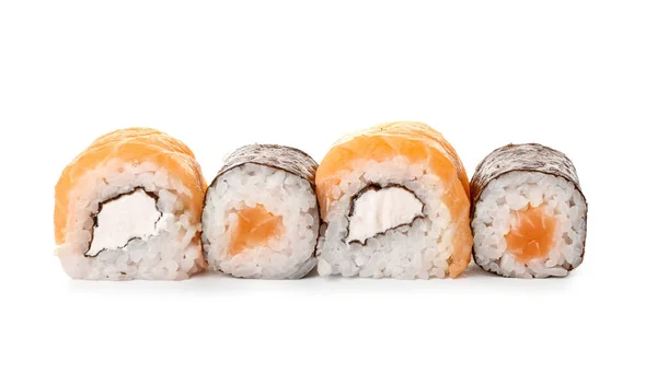 Köstliche Sushi Rollen Mit Philadelphia Käse Und Maki Rollen Mit — Stockfoto