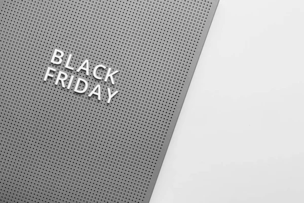 Board Text Black Friday Light Background — Stock Photo, Image