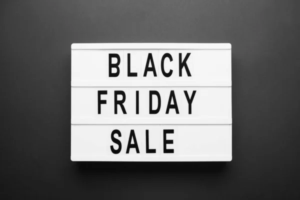 Board Text Black Friday Sale Dark Background — Stock Photo, Image