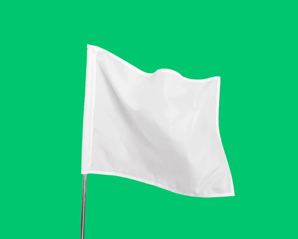 彩色背景上的白旗 — 图库照片