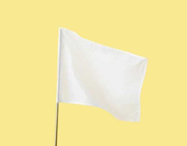 Bandera Blanca Sobre Fondo Color — Foto de Stock