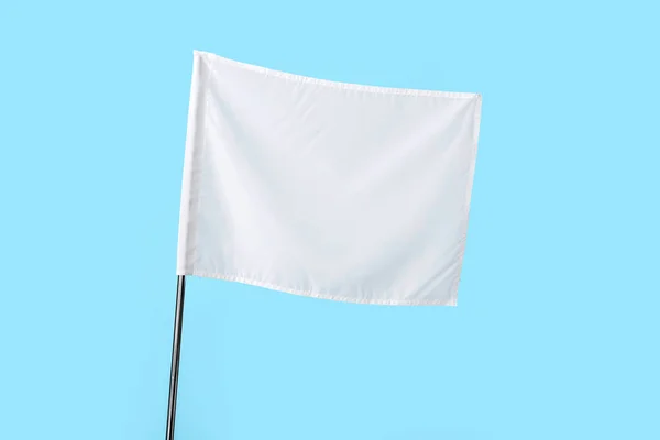 Bandera Blanca Sobre Fondo Color — Foto de Stock