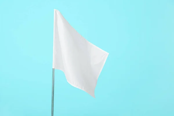 Weiße Flagge Auf Farbigem Hintergrund — Stockfoto