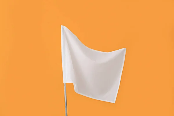 Bandera Blanca Sobre Fondo Color —  Fotos de Stock