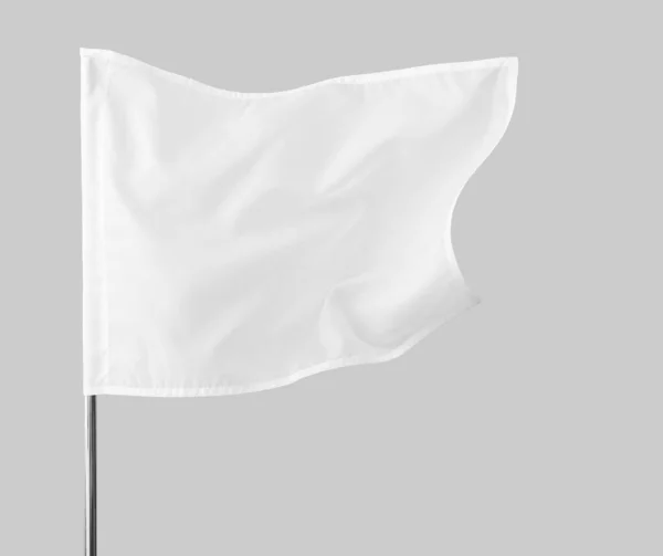 Bandera Blanca Sobre Fondo Gris —  Fotos de Stock