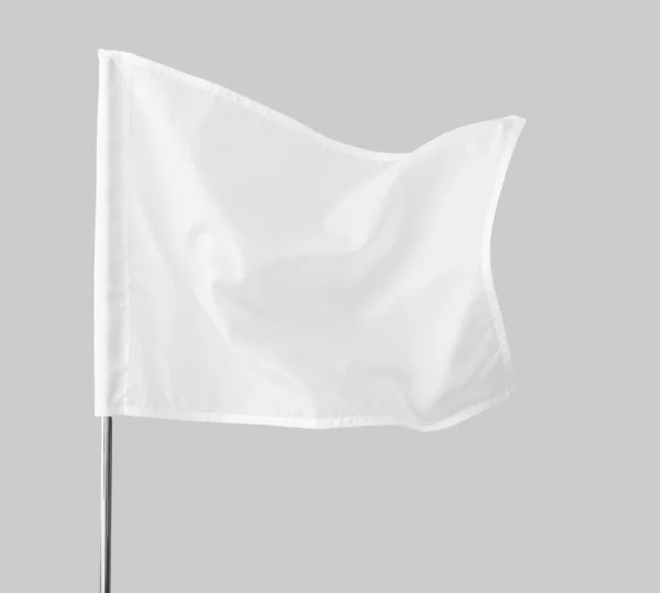 Bandeira Branca Fundo Cinza — Fotografia de Stock