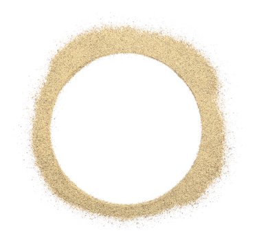 Beyaz zemin üzerindeki tüm baharat tozundan yapılmış çerçeve