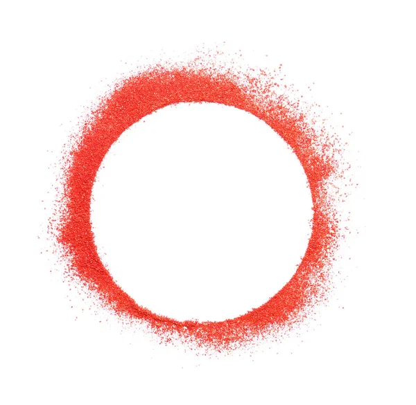 Rahmen Aus Rotem Chilipuder Auf Weißem Hintergrund — Stockfoto