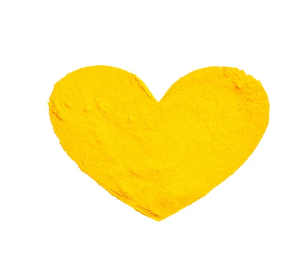 Heart Shape Made Turmeric Powder Isolated White Background — Stock Photo, Image