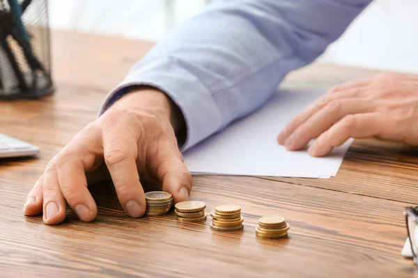 Businessman Counting Money Workplace — Stock Photo, Image