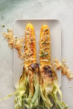 Enfes Elote Meksika Sokak Mısırlı Tabak