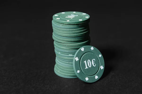 Fichas Poker Fundo Escuro — Fotografia de Stock