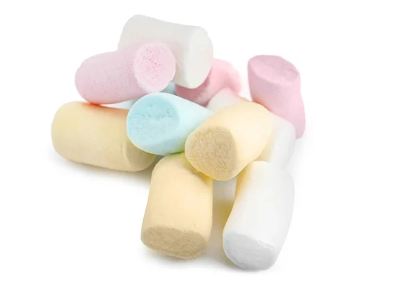 Tasty Colorful Marshmallows White Background — Stock Photo, Image