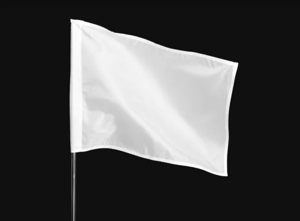 Bandeira Branca Fundo Escuro — Fotografia de Stock