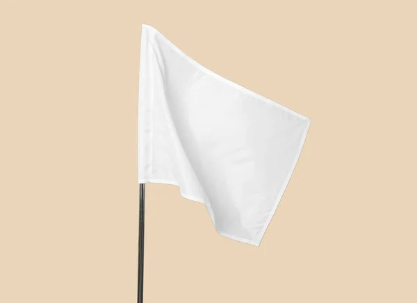 Bandera Blanca Sobre Fondo Color — Foto de Stock