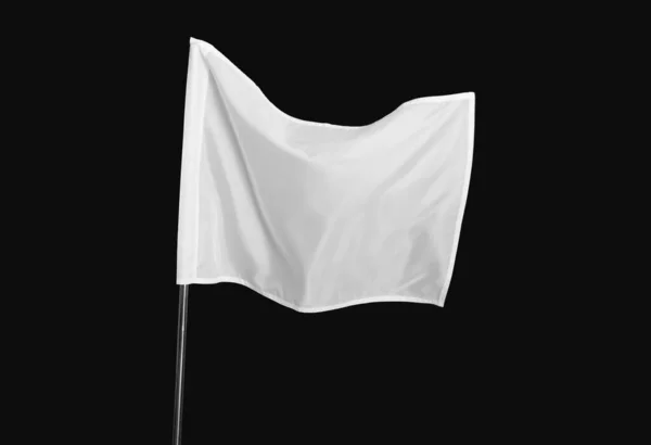 White Flag Dark Background — Stock Photo, Image