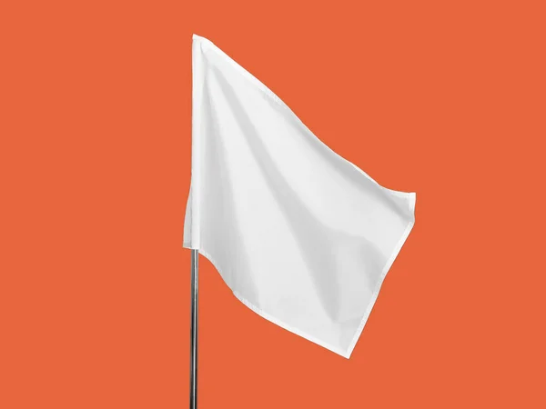 Biała Flaga Tle Koloru — Zdjęcie stockowe