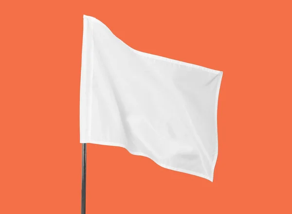 Biała Flaga Tle Koloru — Zdjęcie stockowe