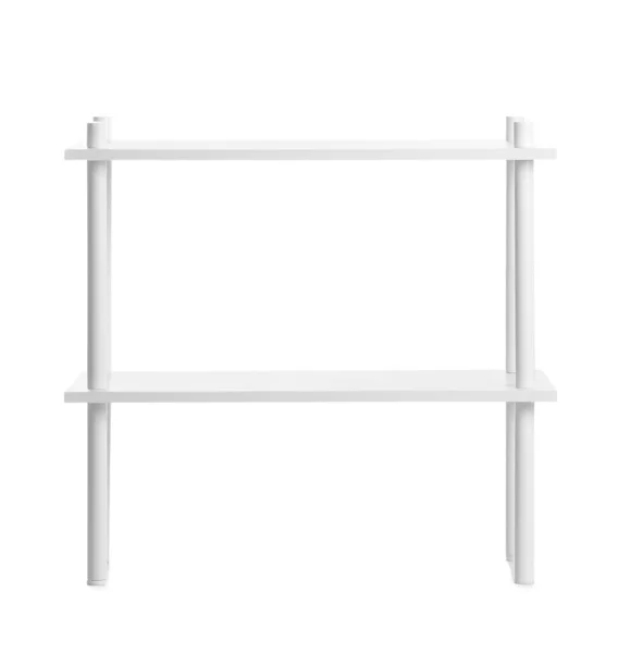 Empty Bookcase White Background — Stock Photo, Image