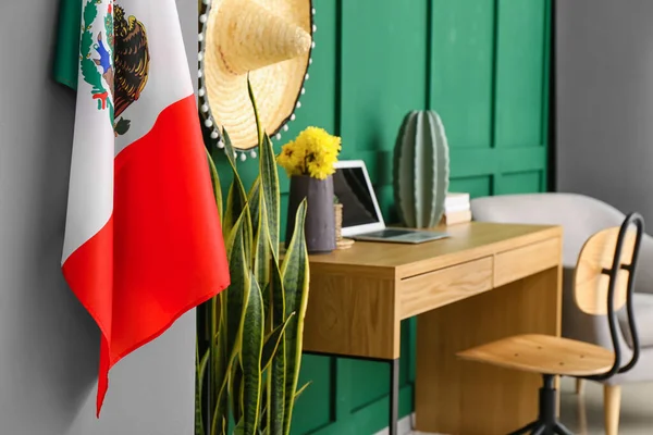 Bandera México Interior Habitación Elegante —  Fotos de Stock